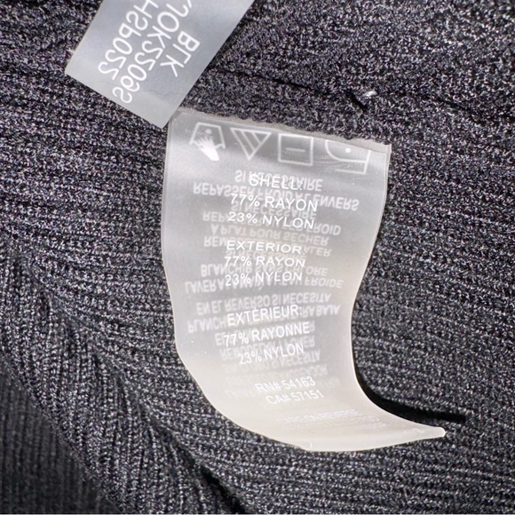 Calvin Klein Black Ribbed Knit Lace Up Grommet Sweater Top Size M - Picture 7 of 7